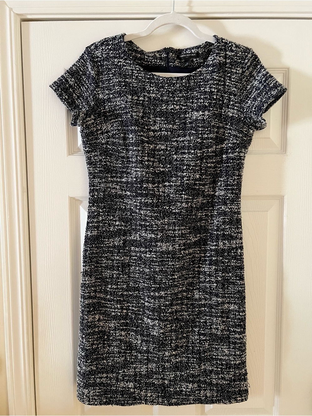 Banana Republic Black and White Tweed Shift Dress